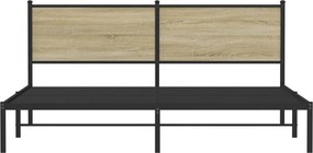 vidaXL Σκελετός Κρεβ. Χωρίς Στρώμα Sonoma Δρυς 183x213 εκ. Μεταλλικό