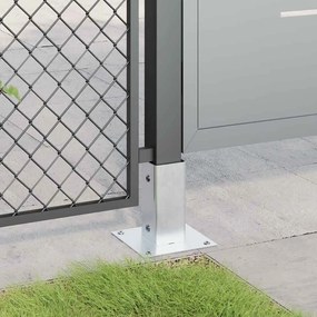 vidaXL Βάσεις στύλων τετράγωνες 12 τεμάχια Ασημί Γαλβανισμένος χάλυβας