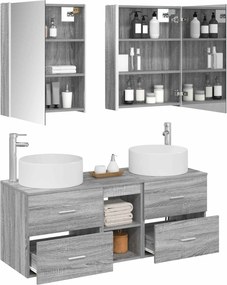 vidaXL Σετ Επίπλων Μπάνιου 5 pcs Γκρι Sonoma