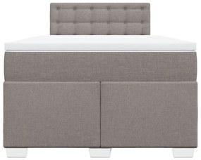 vidaXL Κρεβάτι Boxspring με Στρώμα Taupe 120x200 εκ. Υφασμάτινο