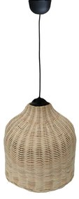 Φωτιστικό οροφής Ziquel Inart rattan σε φυσική απόχρωση Φ60x99εκ