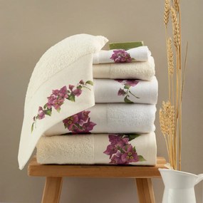 Πετσέτες Σετ 3ΤΜΧ Bougainvillea - 70 x 140 / 50 x 90 / 30 x 50 cm - Λευκό - Borea