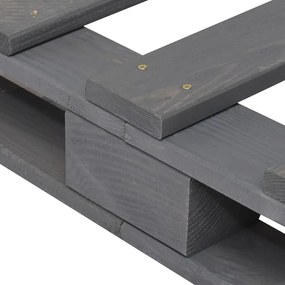 vidaXL Πλαίσιο Κρεβατιού Γκρι 90 x 200 εκ. Παλέτες Μασίφ Ξύλο Πεύκου
