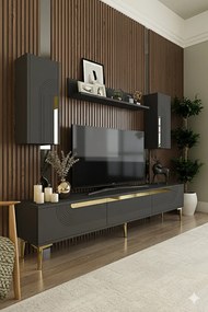 Stewehome Σετ μοντέρνας σύνθεσης τηλεόρασης με ράφι 180x30x41 cm
