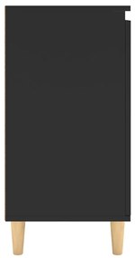vidaXL Μπουφές Μαύρος 60 x 35 x 70 εκ. από Μοριοσανίδα με Ξύλινα Πόδια