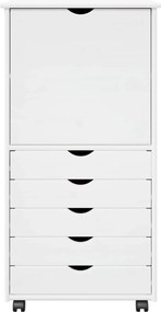 vidaXL Κινητό Ντουλάπι 53 x 39 x 103 cm Στερεό ξύλο πεύκου Λευκό