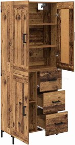 vidaXL Highboard με συρτάρι 2 pcs Παλιό Ξύλο Επεξεργασμένο ξύλο