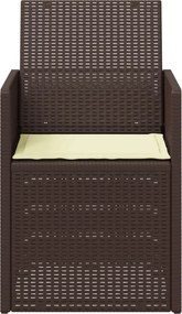 vidaXL Καρέκλες Εστιατορίου Κήπου 2 pcs Καφέ και Κρεμ PP