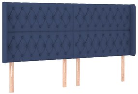 Κεφαλάρι με Πτερύγια Μπλε 183x16x118/128 εκ. Υφασμάτινο 3119936