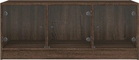 vidaXL Coffee Table Brown Oak Medium Engineered wood, Glass
