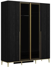 Ντουλάπα Τετράφυλλη Elevate 506MNR3722 180x52x218cm Black Four Door