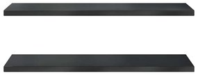 vidaXL Ράφια Τοίχου 2 τεμ. Μαύρο 100x40x3 εκ. Ανοξείδωτο Ατσάλι