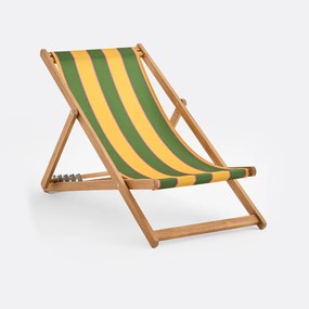 Ξαπλώστρα από μασίφ ακακία, ύφασμα με ριγέ σχέδιο, VALERIA