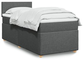 vidaXL Κρεβάτι Boxspring με Στρώμα Σκούρο Γκρι 80x200 εκ. Υφασμάτινο