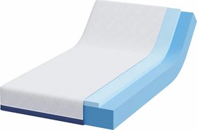 vidaXL Στρώμα Λευκό και Μπλε 120 x 200 cm Ζακάρ ύφασμα