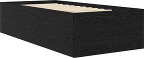 vidaXL Κρεβάτι δαπέδου Μαύρη Δρυς 80 x 200 cm Επεξεργασμένο Ξύλο