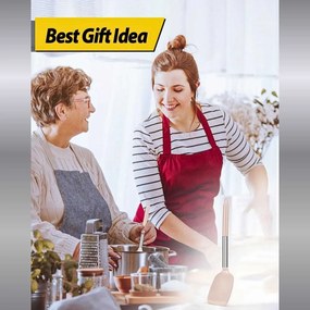 Σπάτουλα Μαγειρικής Σιλικόνης 35cm με Ανοξείδωτη Λαβή - Μπεζ