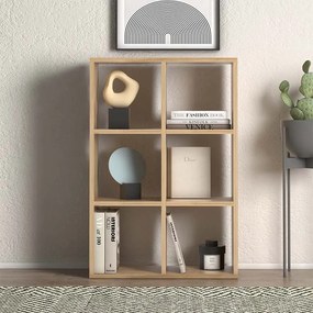 ΒΙΒΛΙΟΘΗΚΗ CUBE MEGAPAP ΑΠΟ ΜΕΛΑΜΙΝΗ ΧΡΩΜΑ OAK 73,5X34X109ΕΚ.