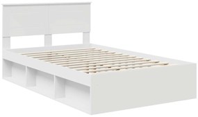 vidaXL Σκελετός Κρεβατιού Λευκό 120 x 190 cm Επεξεργασμένο ξύλο