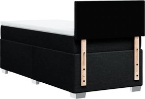 vidaXL Κρεβάτι Boxspring με Στρώμα Μαύρο 80 x 200 εκ. Υφασμάτινο