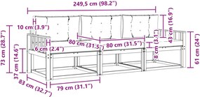 vidaXL Σειρά Καναπέ Εξωτερικού 3 pcs Λευκό και Μπεζ Πολυεστέρας