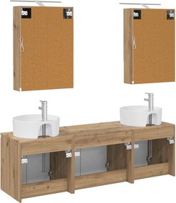 vidaXL Σετ Ντουλαπιών Μπάνιου 5 pcs Artisan Δρυς Επεξεργασμένο Ξύλο