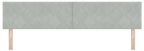 vidaXL LED Κεφαλάρι με φώτα λωρίδας LED Ανοιχτό γκρι 200 cm Βελούδο