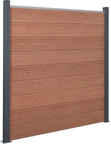 vidaXL Σετ Πάνελ Περίφραξης Καφέ 180 x 186 εκ. από WPC