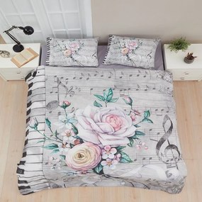 Κουβερλί Μελωδία Σετ 3τμχ Multi Viopros Queen Size 220x240cm 100% Βαμβάκι