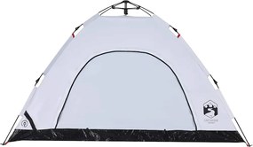 vidaXL Σκηνή Κάμπινγκ 4 Ατόμων Λευκή από Ύφασμα Συσκότισης