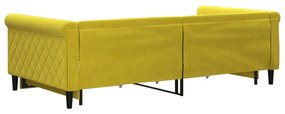 vidaXL Καναπές Κρεβάτι Συρόμεν. Κίτρινος 100x200εκ Βελούδινος Συρτάρια