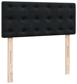 vidaXL Κρεβάτι Boxspring με Στρώμα Μαύρο 120 x 200 εκ. Βελούδινο