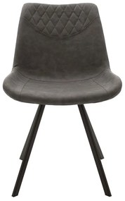 Καρέκλα Orca pakoworld PU ανθρακί-μαύρο πόδι - Τεχνόδερμα - 058-000014
