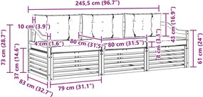 vidaXL Σειρά Καναπέ Εξωτερικού 3 pcs Λευκό και Κρεμ Πολυεστέρας