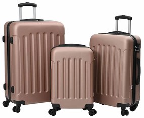 vidaXL Σετ Βαλίτσας με κλειδαριά 3 pcs ροζ χρυσό 50 x 31 x 78 εκ