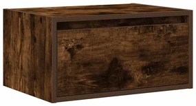 vidaXL Κομοδίνο Επιτοίχιο με Φώτα LED Καπνιστή Δρυς