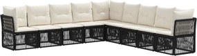 vidaXL Σετ Καναπέ Κήπου 9 pcs Μαύρο συνθετικό ρατάν