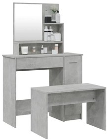 vidaXL Μπουντουάρ Σετ Γκρι Σκυροδέματος 86,5x35x136 εκ.