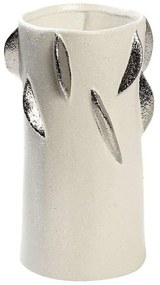 Βάζο Κεραμικό Φύλλα NIX105 16,8x16,8x28cm White-Silver Espiel Ceramic