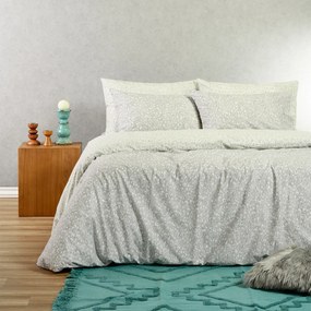 Σεντόνια Υπέρδιπλα (Σετ) Melinen Casual Line Leo Aqua/Grey Γκρι Χωρίς Λάστιχο 235x270