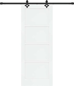vidaXL Συρόμενη Πόρτα Λευκό και Μαύρο 78 x 202 εκ.