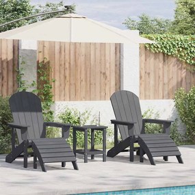 vidaXL Σετ 3 κομματιών Κήπου Lounge Ανοιχτό Γκρι HDPE