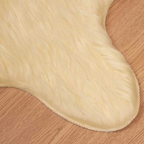 vidaXL Ψεύτικο Δέρμα Προβάτου Χαλί Tafalla Κρεμ 50 x 80 cm Πολυεστέρας
