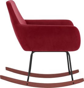 vidaXL Πολυθρόνα Κουνιστή Μπορντό Βελούδινη