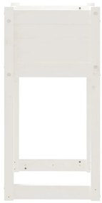 vidaXL Ζαρντινιέρα Λευκή 40 x 40 x 81 εκ. από Μασίφ Ξύλο Πεύκου