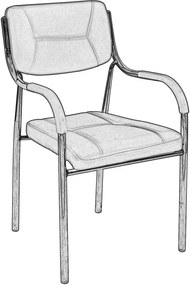 ALPHA Πολυθρόνα Γραφείου Επισκέπτη, Χρώμιο, Pu Μαύρο   1τμχ