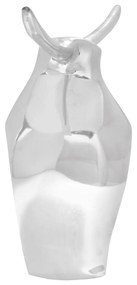 vidaXL Γλυπτό Ταύρος  Ασημί 37x44x17 εκ. Αλουμίνιο