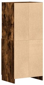 Ντουλάπι Κουζίνας Καπνιστή Δρυς 57x41,5x131,5 εκ. Επεξεργ. Ξύλο - Καφέ
