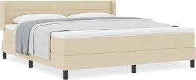 vidaXL Κρεβάτι με ελατήρια με στρώμα Κρεμ 200 x 180 cm ύφασμα