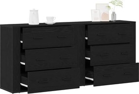 vidaXL Πλαϊνό γραφείο Μαύρη Οξυά 160 x 33 x 70 εκ. Επεξεργασμένο Ξύλο